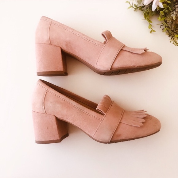 Kenneth Cole Block Heel Fringe Loafers - Picture 5 of 11